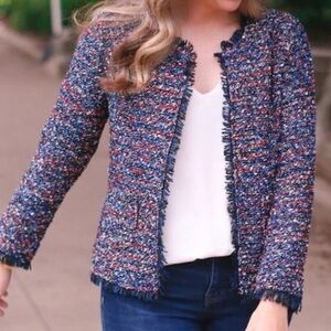 Duffield Lane Boutique Brand S Ribbon Blazer Jacket No Closure Like New So Cute